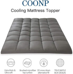 COONP Mattress Topper, Extra Thick Pillowtop, Cooling and Plush Mattress Pad Cover 400TC Cotton with 8-21 Inch Deep Pocket 3D Snow Down Alternative Fill