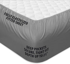 COONP Full XL Mattress Topper, Extra Thick Mattress Pad Cover, Cooling Pillowtop with 8-21 Inch Deep Pocket 3D Snow Down Alternative Fill(Grey, Full XL-54"x80")