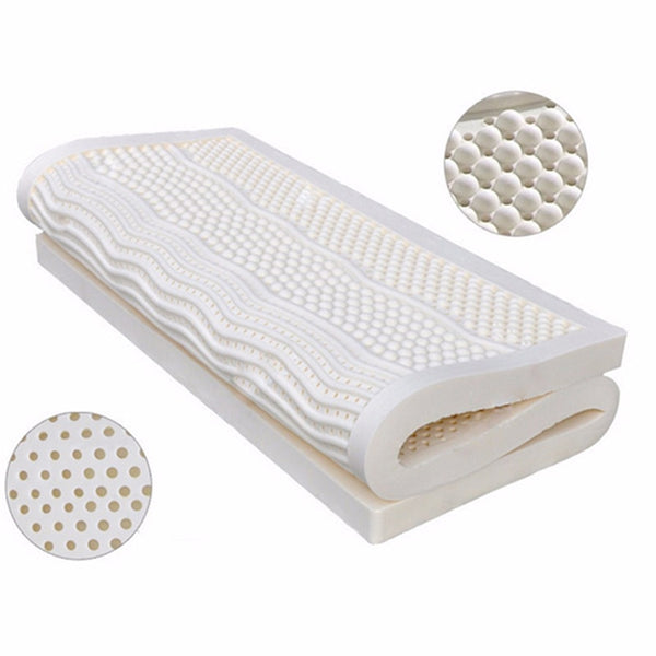 Natural Latex Bed Mattress Medium Soft Body Massage Mattress Topper With Inner Case Outer Case 7 Zone Dunlop Mold Latex Mattress