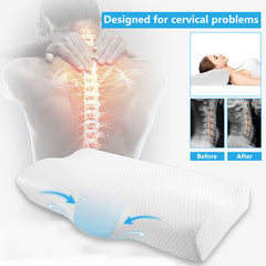 【TEXLORD】Orthopedic Memory Foam Pillow 60x35cm Slow Rebound Soft Memory Slepping Pillows Butterfly Shaped Relax The Cervical For Adult